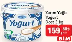 DOST YARIM YAĞLI YOĞURT 5 KG